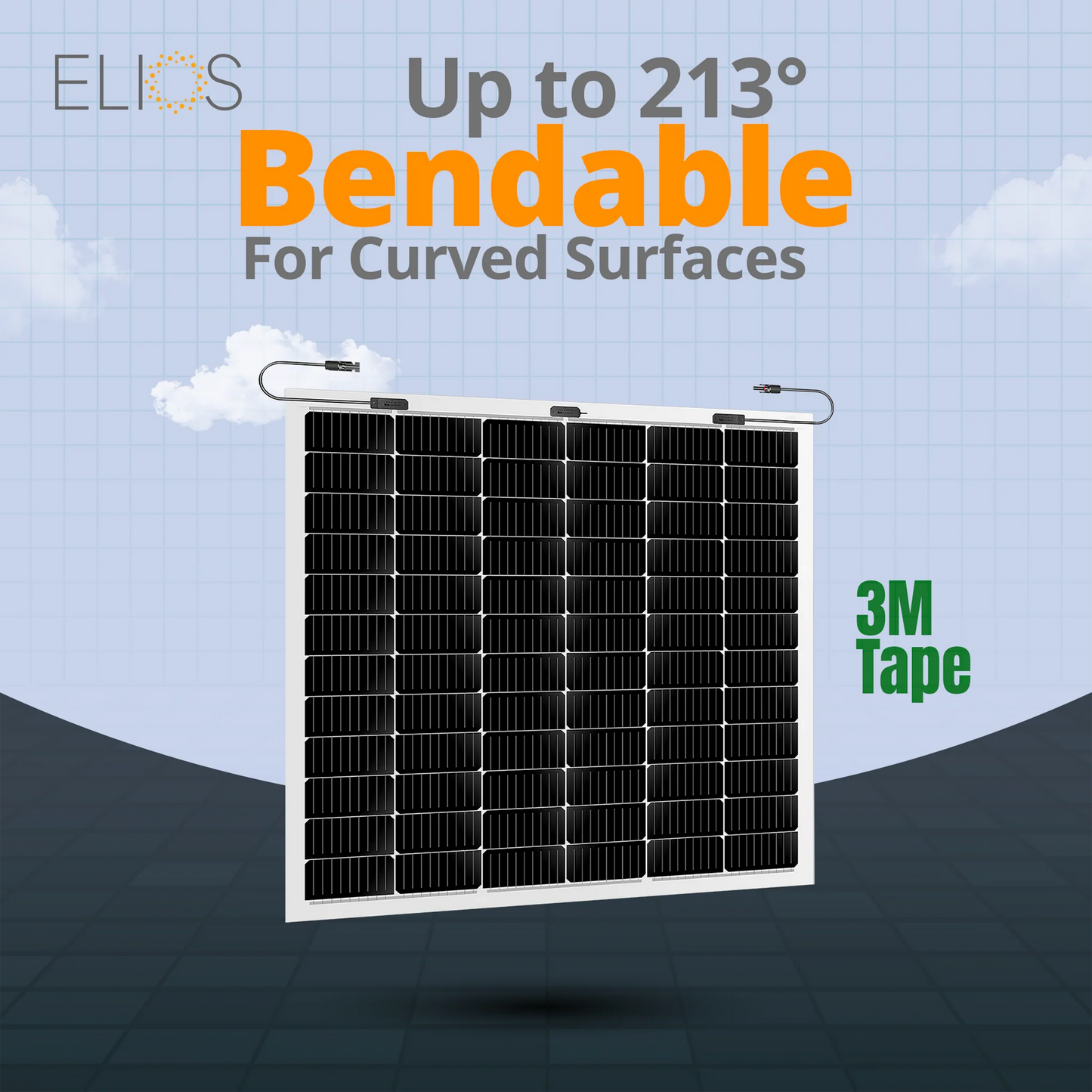 Pack of 2 210W Semi-Flexible Solar Panels Elios Voltaic210F-T | 420W with 3M Fixing